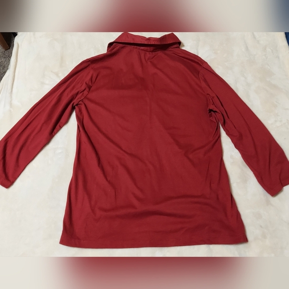 NWT Eddie Bauer Red Polo Shirt with Buttons Size Medium - Picture 5 of 9